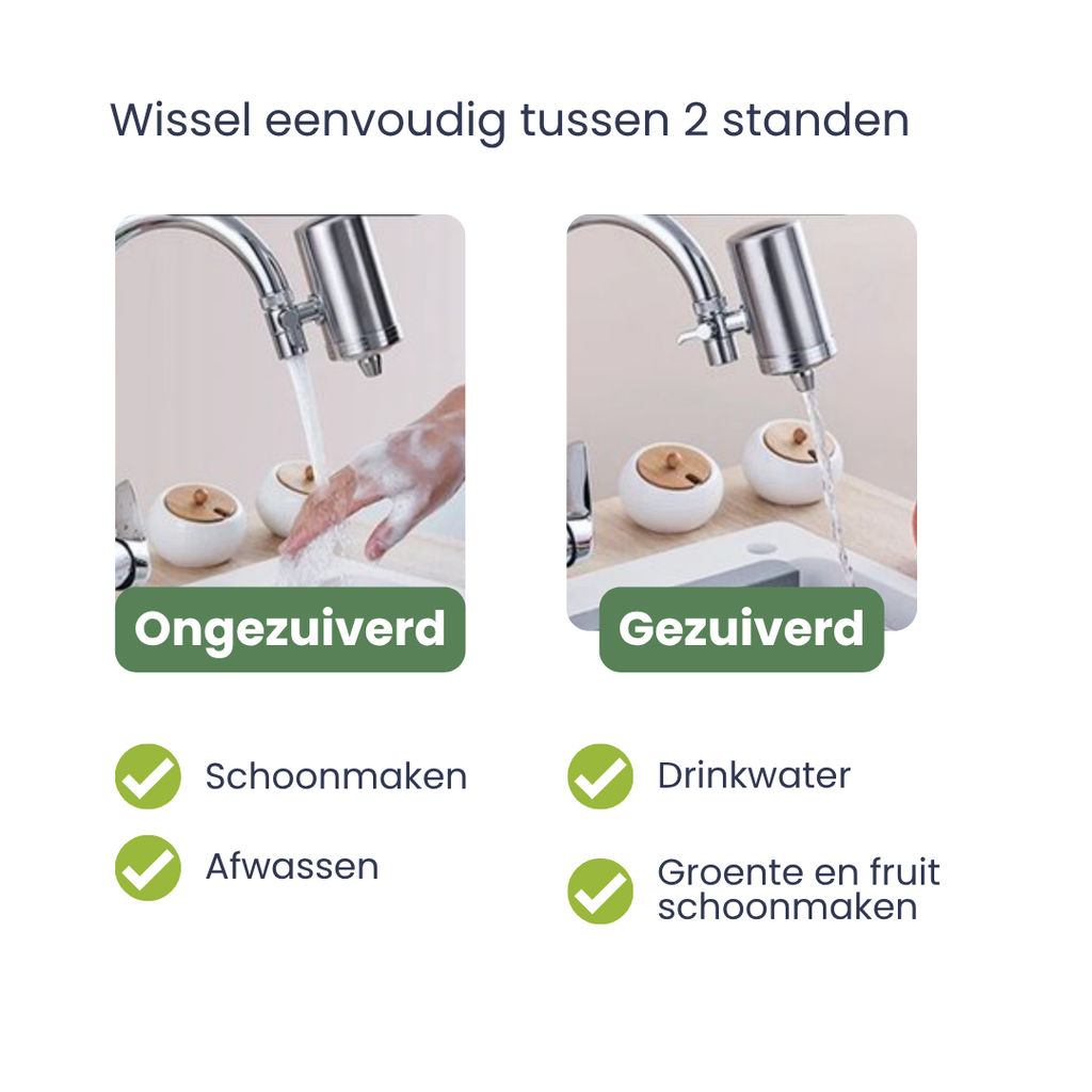 Ecocleany roestvrijstalen kraanfilter